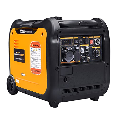 maXpeedingrods 5500 Watt Inverter Stromerzeuger mit Fernbedienung Notstromaggregat Hausversorgung Benzin Leise 4 Takt Generator 7,4 PS für Garten Bauindustrie Baustelle mit USB 230 V Steckdosen