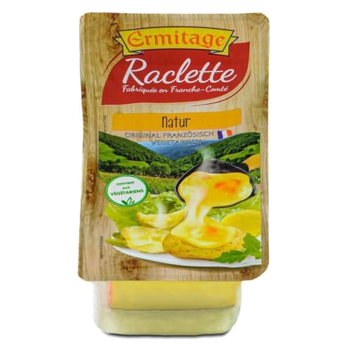 Ermitage Raclettekäse 1x 400g in Scheiben, 8 Wochen gereift, würziger Schnittkäse mit Schmierrinde, glutenfrei – ideal für Raclette, Sandwiches, Brote & Käsesalat