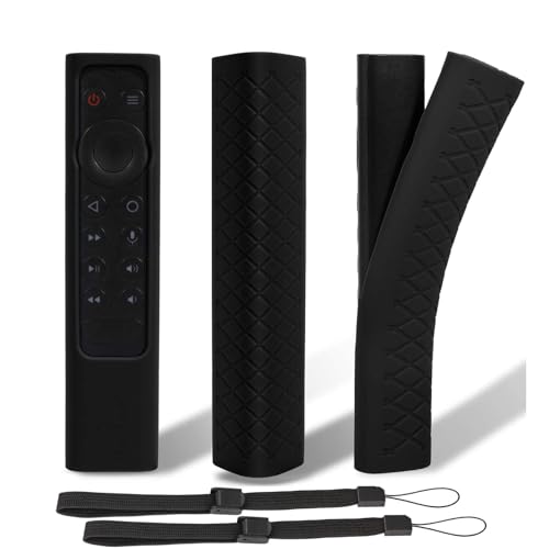 OOTSR 2 Stücke Schutzhülle Kompatibel mit NVIDIA Shield TV Pro/4K HDR-Fernbedienung, Kinderfreundliche Leichte und Stoßfeste Silikon Hülle mit Handschlaufe(Schwarz)