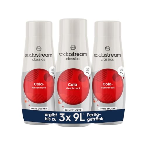 SodaStream Sirup 3x Cola ohne Zucker, 1x Flasche ergibt 9 Liter Fertiggetränk, Sekundenschnell zubereitet und immer frisch, 3x 440 ml
