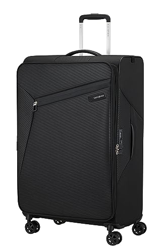 Samsonite Litebeam Spinner Check-in-Koffer, 77 cm | Schwarz, erweiterbarer Weichschalenkoffer, 77H x 47W x 28D cm, 103/111 L, 2.8 kg, mit TSA-Schloss