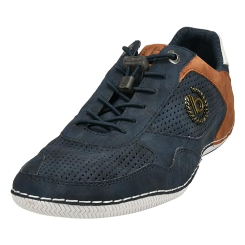 bugatti man Herren Mokassins, Männer Schnürer, Wechselfußbett,straßenschuhe,Freizeitschuhe,Derby schnürung,Men's,Dark Blue (4100),42 EU/EU UK