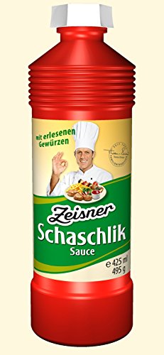 Zeisner Schaschlik-Sauce mit erlesenen Gewürzen fruchtiger Geschmack | aus Grasberg bei Bremen | vegan | natürlich ohne Konservierungsstoffe, 425 ml