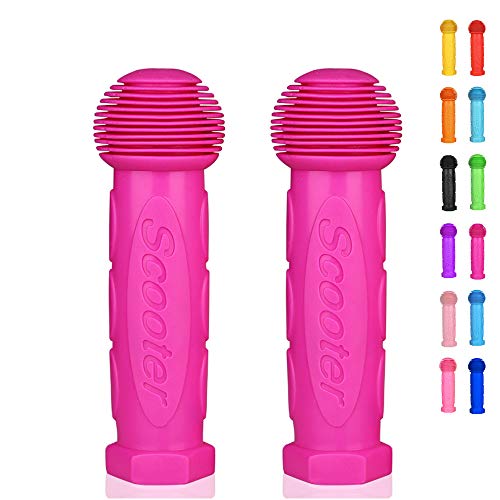 OTFAITP Roller Griff Lenker 1-Paar Fahrrad Griff Fit für 2-3-4 Räder Kid Kick Roller,Kinder Fahrrad,Drifting Roller,Schaukel Roller (Rosenrot)