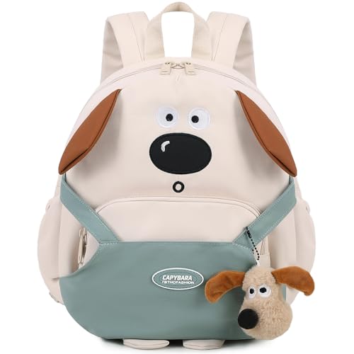 Makukke Rucksack Kinder für ab 3 Jahre 8l Lässig Kinderrucksack, Rucksack Mädchen & Kindergartenrucksack Jungen kindergarten Reiserucksack Wanderrucksack (Beige-Hund)