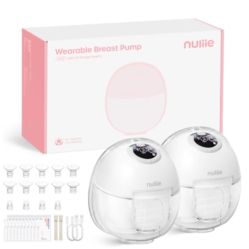 Nuliie S32 Elektrische Milchpumpe Tragbar, 2 Packs, Weiß