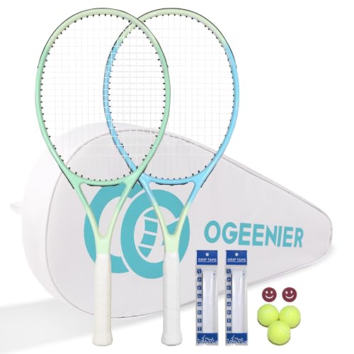 OGEENIER 27 Zoll Tennisschläger Racket für Damen Herren Erwachsene 2er-Set