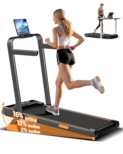 LONTEK Walking Pad mit Steigung 16%, 10KM/H Laufband für Zuhause mit Steigung, LED Anzeige, Fernbedienun, 3.0HP Leise Kleines Walking Machine für Zuhause und Büro, Belastung 136KG
