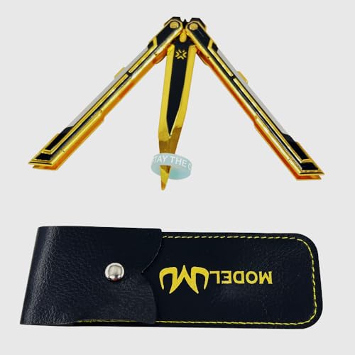 Superbuybox Game Valorant 2025 Champion Knife Martial Arts Game Collection Schreibtisch Dekor Rucksack Anhänger Geschenk (Schwarz Golden)