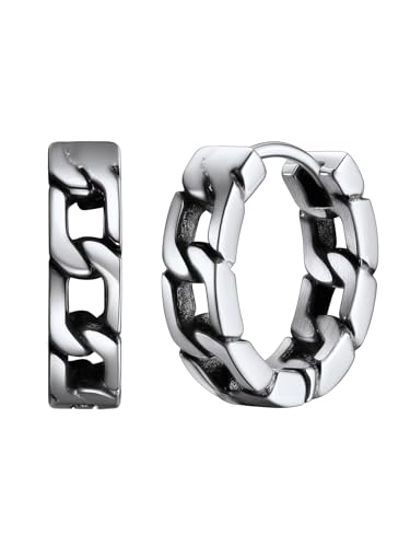 ChainsHouse Ohrringe Herren Edelstahl Huggies Creolen für Männer Hoop Kreolen Statement-Ohrringe Damen Punk Ohrstecker Accessoires Ohr Piercing Ohrschmuck Modeschmuck für Freund
