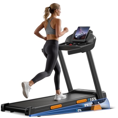 LONTEK Laufband für Zuhause Klappbar mit Steigung, Laufbänder 12KM/H, Treadmill for Home mit 3,0-PS-Motor und LED-Anzeige, Max Belastung 136KG