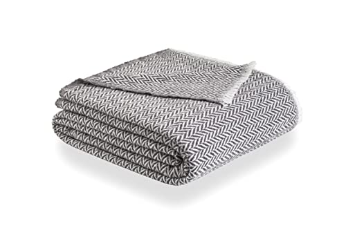 Todocama Extra weiche Baumwolldecke, Vier Jahreszeiten, Mehrzweck-Tagesdecke, Sofaüberwurf, Tagesdecke, Sofaüberwurf (dunkelgrau), PRCMAMSGROS, 120 x 180 cm