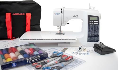 Computer-Nähmaschine Jaguar 200SQ, 200 Stiche, 9 Knopflöcher, inklusive großes Zubehörpaket