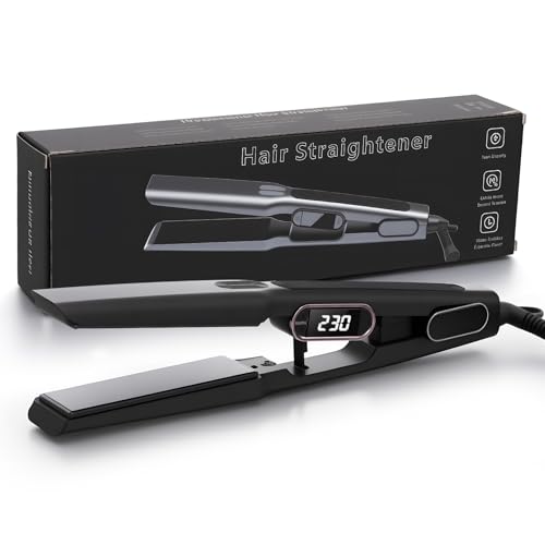 Layhou Glätteisen Haarglätter Mit PTC-Keramikheizung Und LCD-Temperaturregelung (80–230 °C), Reduziert Frizz Und Statische Aufladung Für Glattes, Glänzendes Haar, Doppelspannung Für Reisen, Schwarz