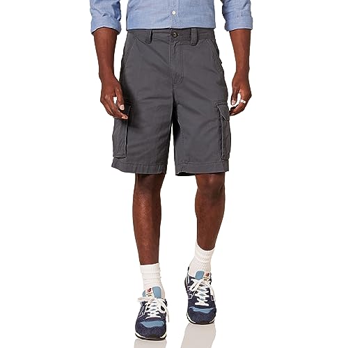 Amazon Essentials Herren 25cm Cargo-Shorts in klassischer Passform (erhältlich in Big & Tall), Dunkelgrau, 40W