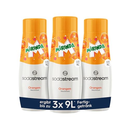 Sodastream Sirup 3x Mirinda - 1x Flasche ergibt 9 Liter Fertiggetränk, Sekundenschnell zubereitet und immer frisch, 440 ml