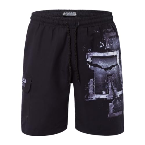 Rammstein Badeshorts Broken Logo schwarz, Offizielles Band Merchandise (XL)
