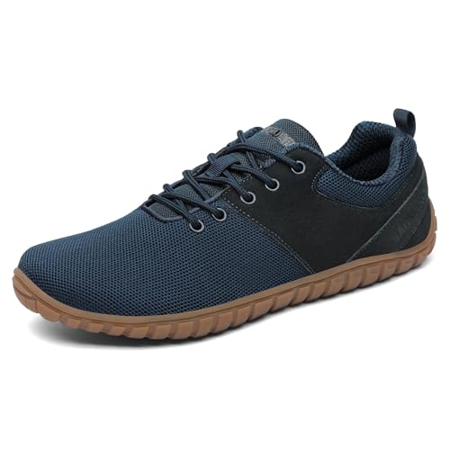 SAGUARO Barfußschuhe Wish Ⅰ- Herren Damen Knit Barfußschuhe - Breite Zehen Barfussschuhe - Outdoor Flexibel Barfuss Schuhe - Leicht Barfuß Zehenschuhe - Minimalistische Mit Zero-Drop Blau, Gr.43