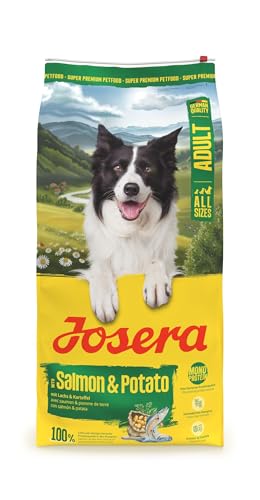 JOSERA Adult Lachs & Kartoffel (1 x 12,5 kg) | Premium Trockenfutter für ausgewachsene Hunde (auch Senioren) | Monoprotein - 100% Lachs | wenig Protein | getreidefrei | Hundefutter | 1er Pack