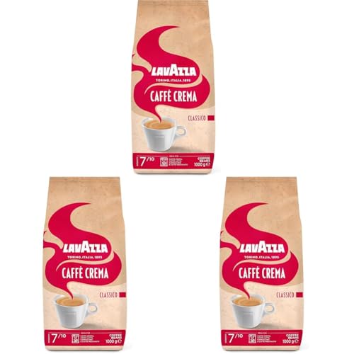 Lavazza, Caffè Crema Classico, Arabica & Robusta Kaffeebohnen, Ideal für Espressomaschinen, mit Aromanoten von Getrockneten Früchten, Starker Geschmack, Intensität 7/10, Mittlere Röstung, 1 Kg