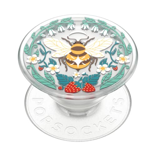 PopSockets Telefonhalter mit ausziehbarem Kickstand, haftender Griff - durchsichtige Biene Boho