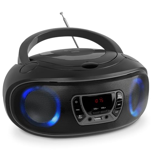 Denver TCL-212BT CD-Player Boombox Bluetooth USB FM-Radio Grau