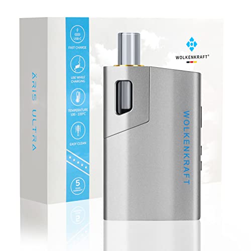 WOLKENKRAFT ÄRiS ULTRA Premium Vaporizer - USB-C | Titan-Kammer | Temperatur 100-220 °C | Betriebstimer 3-7 Min. | Hybrid-Konvektionstechnologie *Gun Metal*
