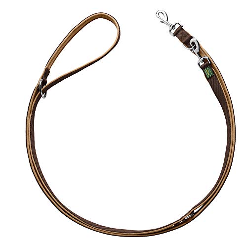 HUNTER Verstellbare Führleine NEOPREN, Farbe: braun/caramel, strapazierfähiges Nylon, 3-fache Verstellmöglichkeit, weiche Neoprenpolsterung, ideal für Alltag und Training, Größe: 20/200