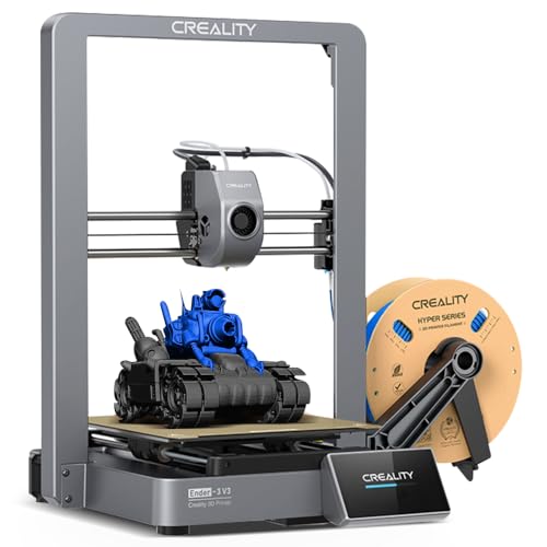 Offizieller Creality Ender 3V3 3D-Drucker mit 600 mm/s Druckgeschwindigkeit, Upgrade mit Core-XZ-Bewegungssystem, ungehindert, 60 W, 300 °C, Hotend Heater Auto Leveling