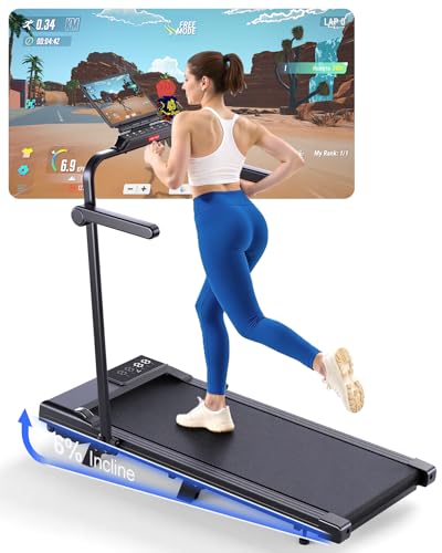 Superun Walking Pad mit Steigung – 3,0 PS Laufband für Zuhause mit App und Fernbedienung – Laufband mit Steigung 136 kg unter den Schreibtisch