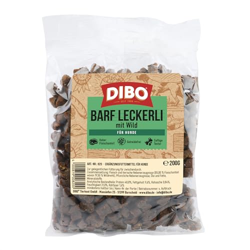 DIBO Barf-Leckerli Wild 200g, Leckerli zur Belohnung, Sport und Freizeit