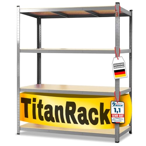 KARAT Schwerlastregal 200x150x80 cm verzinkt – Weitspannregal Metall, Werkstatt Regal, Regal Werkstatt, Steckregal Lagerregal (TitanRack Big)