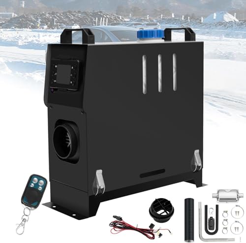 PRIJESSE 8KW Diesel Lufterhitzer, 12V Standhezung Diesel, Luft Dieselheizung, Air Diesel Heizung mit Schalldämpfer&LCD Schalter, Standheizung für Auto RV Boote LKW Wohnmobil Bus (Type1 Schwarz)