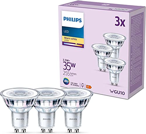 PHILIPS LED Classic GU10 Lampen 6-er Pack (35 W), Reflektor LED Spots mit warmweißem Licht, energiesparende Lampen mit langer Nutzlebensdauer, Warmweiß