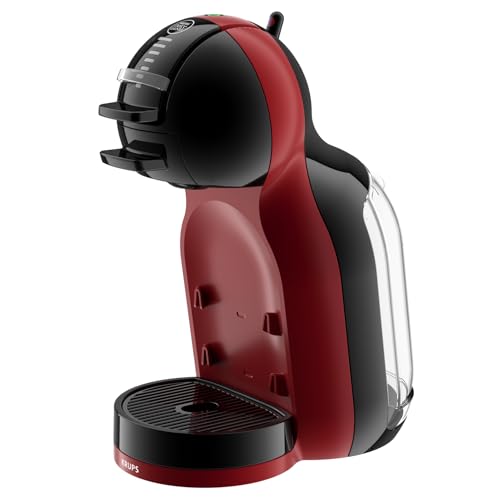 NESCAFÉ Dolce Gusto Mini Me von Krups, kleine automatische Kaffeekapselmaschine, heiße und kalte Getränke, 15 Bar Druck, 0,8 Liter Wassertank, Eco-Mode, Cherry Rot/Schwarz, KP123H