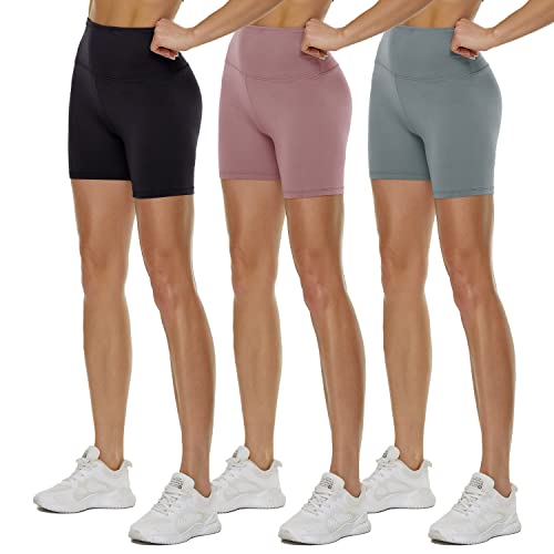 TNNZEET 3er Pack Radlerhose Damen High Waist Sommer Shorts Kurze Sporthose
