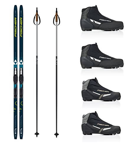 Fischer Langlaufski-Set Comfort Cruiser klassisch + Bindung + Schuhe + Stöcke (XL (189 cm Länge - für 95 bis 105 kg))