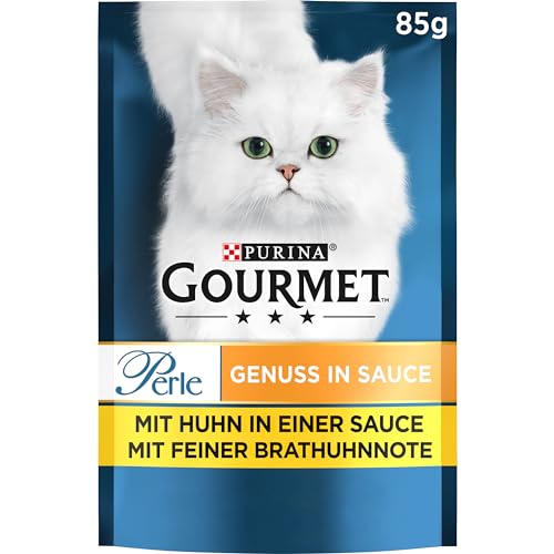 Gourmet Perle Genuss in Sauce Katzenfutter nass, mit Huhn, 26er Pack (26 x 85g)