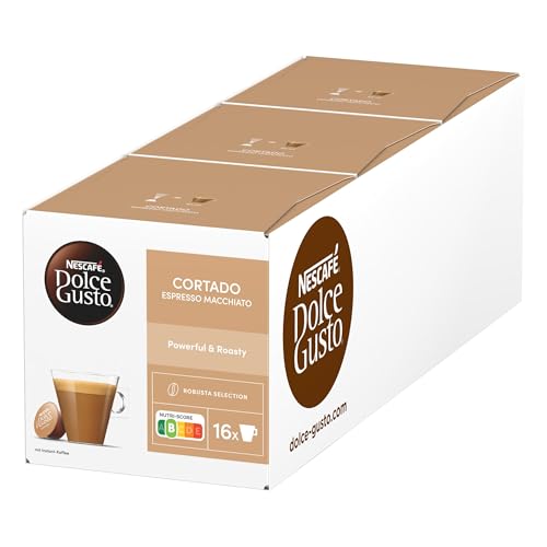 NESCAFÉ DOLCE GUSTO Cortado Espresso Macchiato Kaffeekapseln 3er Pack (3 x 16 Kapseln)