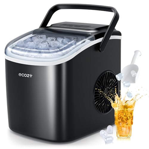 ecozy Eiswürfelmaschine Klein, 2 Eiswürfel Größen, 12 KG/24H