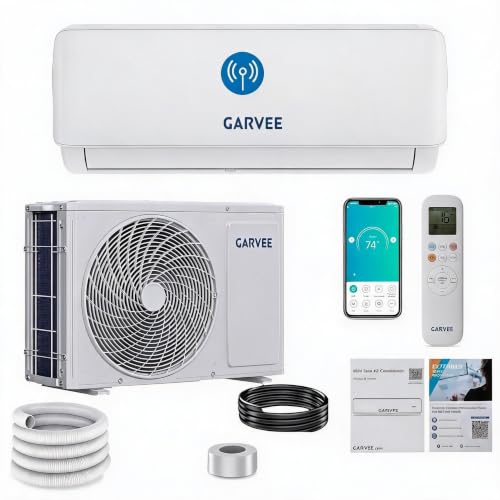 18000 BTU Split Inverter Anlage 3,5 kW Kühlen & Heizen | A++ Effizienz, R32, WiFi App Steuerung, leise | Bis 105 qm Nutzfläche, mit sämtlichem Montagezubehör