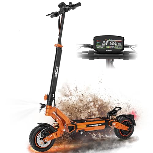 RCB D7 Elektroroller, E-Scooter mit Straßenzulassung (ABE), 90-100KM Reichweite, 20.8Ah Batterie, 500W Motor, 10 Zoll Flatproof-Reifen, APP-Steuerung,Doppelter Stoßdämpfung und Brems, Faltbar Scooter