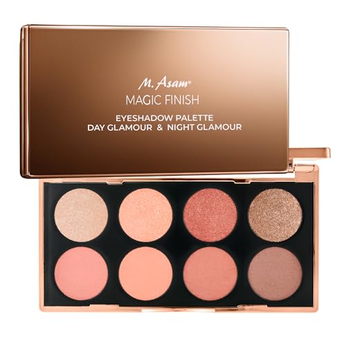 M. Asam MAGIC FINISH Day Glamour & Night Glamour Eyeshadow Palette (8 x 0,6g) – Lidschattenpalette für Dezente und Atemberaubende Looks, Mit Hochpigmentierten Tönen, Matt & Glitzer Lidschatten, Vegan