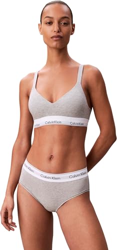 Calvin Klein Damen Bralette Lift mit Logobund, Grau (Grey Heather), M