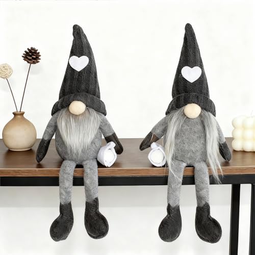Maritown Kaffee Gonks Plüsch Dekor, Handgemachte Kaffeebar GNOME Dekor Bauernhaus Schwedisch Tomte GNOME für Cafe Küche Home Office Dekorationen (Black-2pcs)