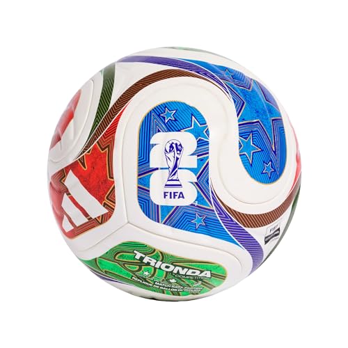 adidas Unisex FIFA World Cup 26™ Trionda Zugelassener Spielball White/Solar Blue/Hi-Res Red/Flash Lime 5