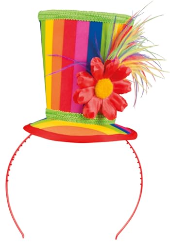 Boland 55510 - Haarreif Blossom, Tiara mit Mini Hut, Kostüm Zubehör für Karneval, Geburtstag oder Mottoparty, Clown Hut, Accessoire für Faschingskostüme