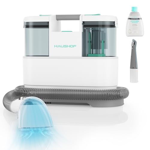 HAUSHOF StainZapper Pro Waschsauger Teppichreiniger, 450W 12kPa Polsterreiniger 1,5+0,8L mit Reinigungsmittel & Fugenbürste, Fleckenreiniger für Teppich, Sofa, Polster, Auto