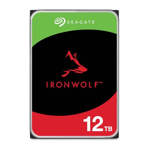 Seagate IronWolf 12TB, NAS Interne Festplatte HDD, 3.5 Zoll, 7200 U/Min, CMR, 256 MB Cache, SATA 6GB/s, silber, inkl. Data Rescue Service (ST12000VNZ008)