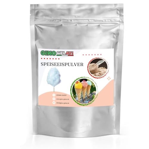 Gino Gelati Zuckerwatte Eis Speiseeis Pulver, verschiedene Geschmacksrichtungen, herstellung mit oder ohne Maschine, schnelle und einfache Zubereitung (333 g, Blau)